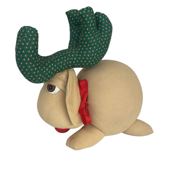Rare Hugachum Christmas Reindeer Huggable Vintage Stuffed Doll Plush 1980s READ - Picture 2 of 8